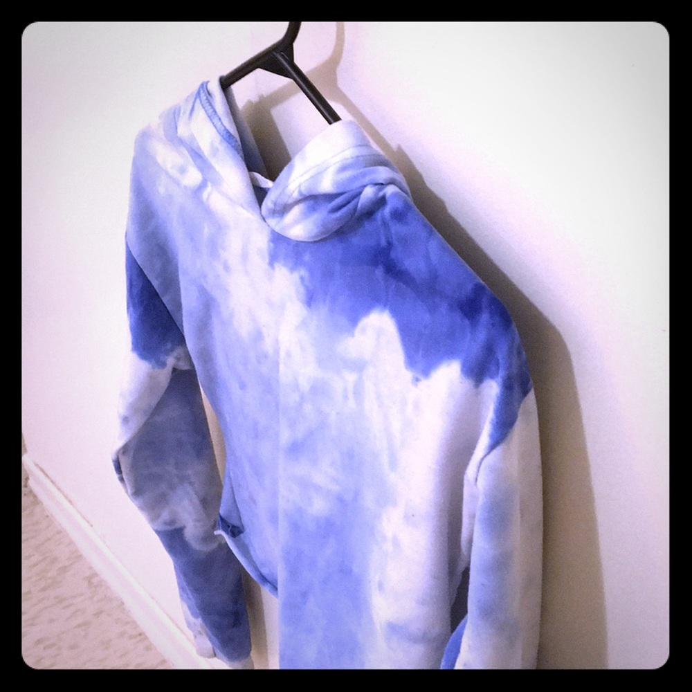 Blue tie dye hoodie for girls